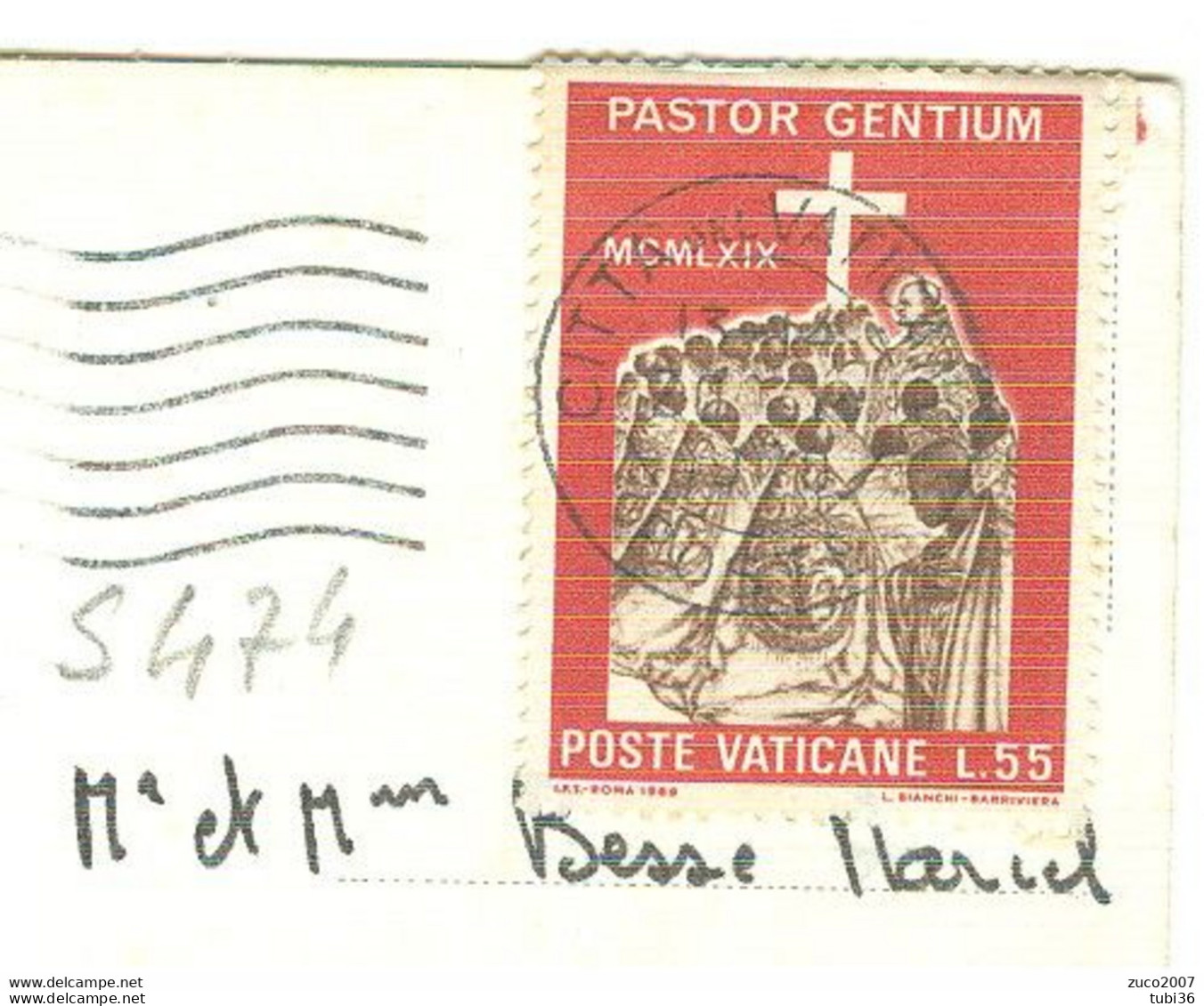 VATICANO - Viaggio Di Paolo VI In Africa  £.55 (s474) -TIMBRO POSTE CITTA DEL VATICANO - FRANCIA - Brieven En Documenten