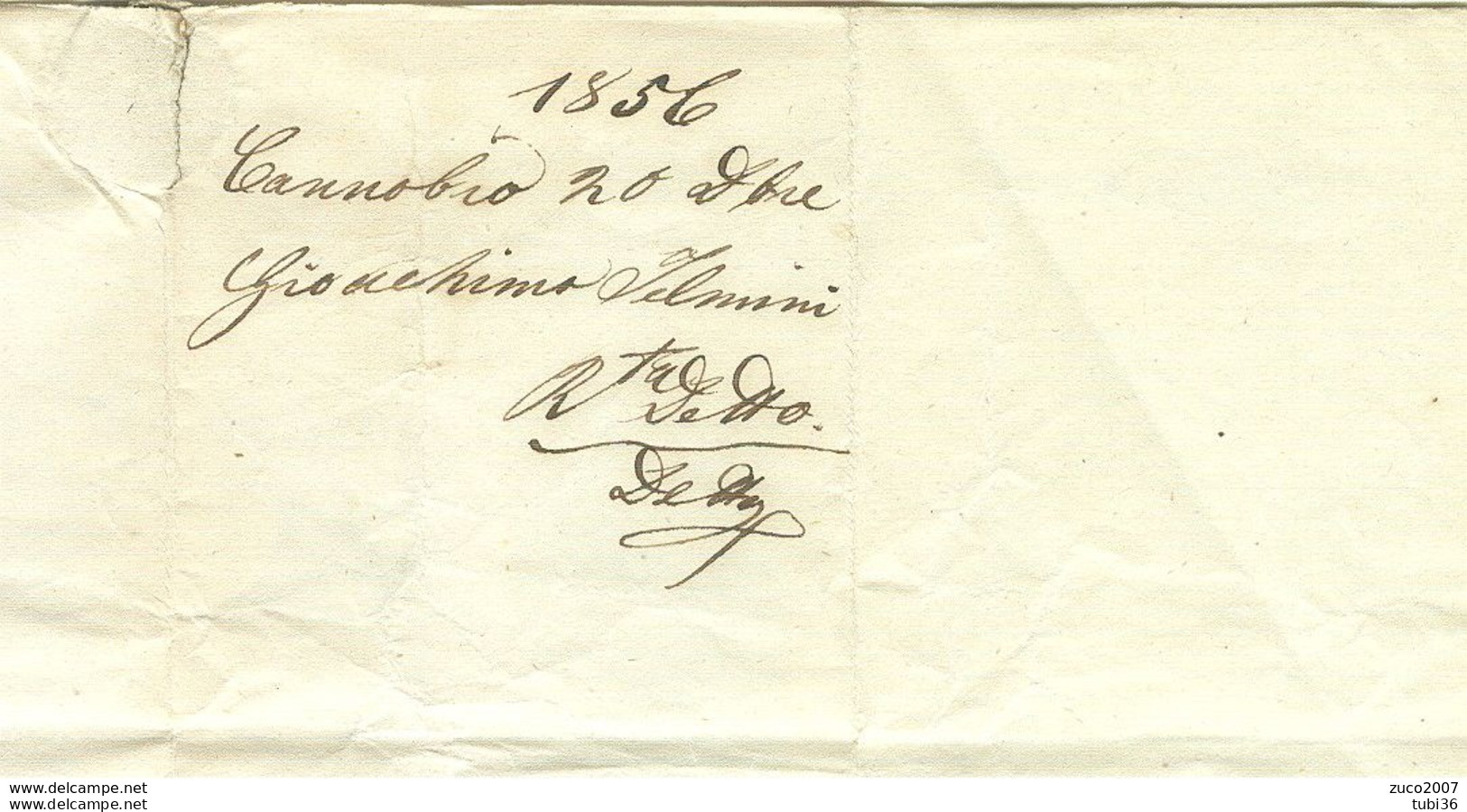 "CANOBBIO-MAGADINO" LETTERA ,1856, - Briefe U. Dokumente