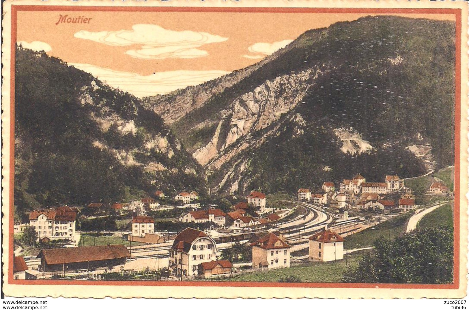 Moutier, Bahnhof - Viaggiata 1924 -ITALIA - Moutier