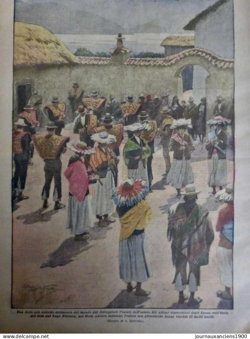 1920 PEROU CELEBRATION ETE INCAS ILE SOLEIL LAC TITICACA 1 JOURNAL ANCIEN - Non Classés