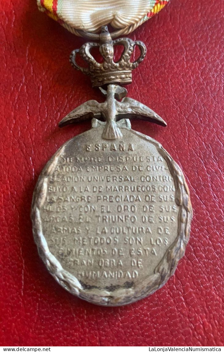 España Medalla Alfonso XIII Paz De Marruecos 1909 - 1927 PG 828 - Altri & Non Classificati