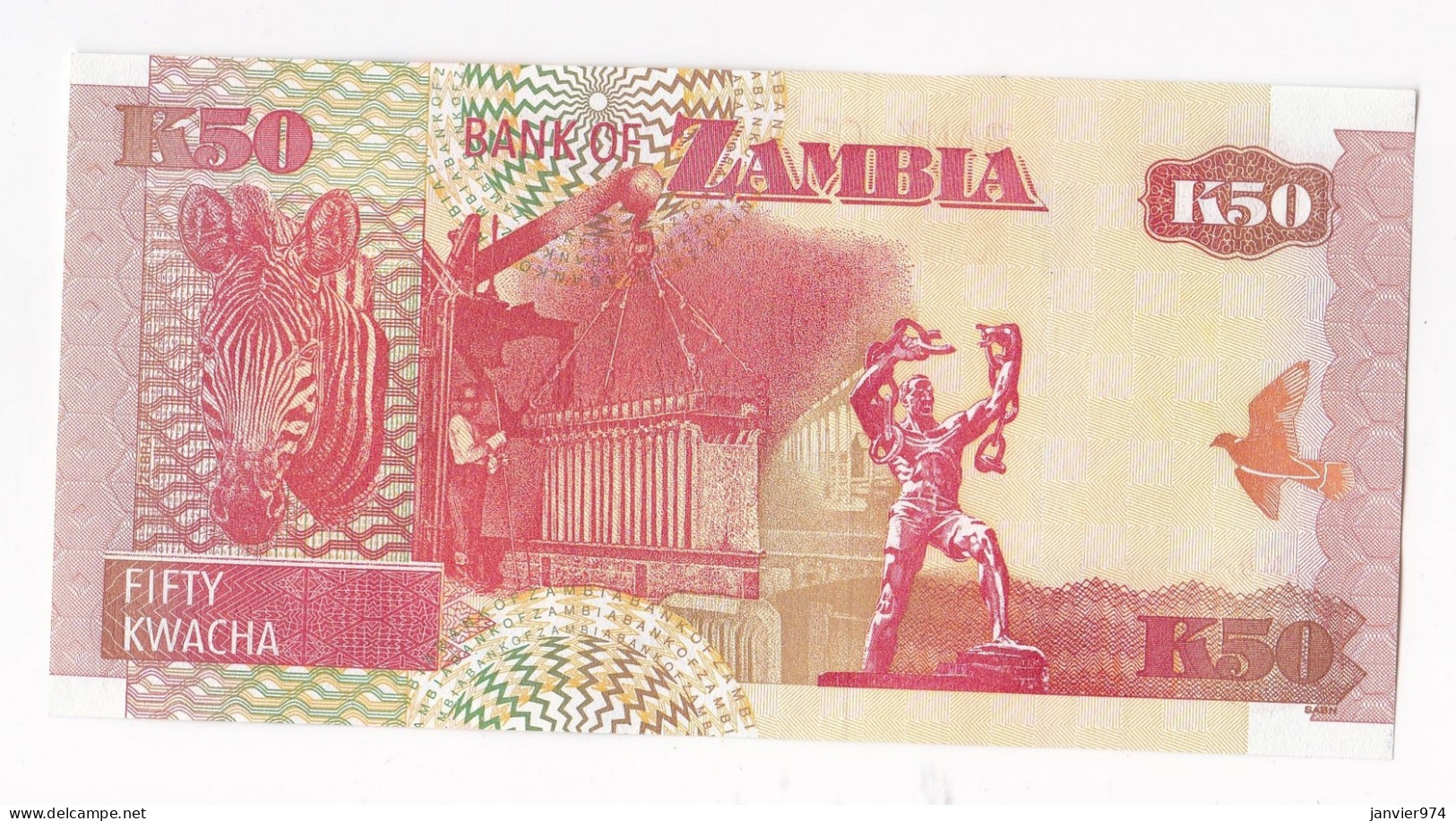Zambia 50 Kwacha 2003, N°B/03 . 8853199, UNC   - Zambia