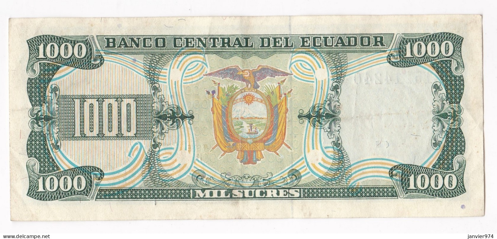 Equateur 1000 Sucres 1988 , Serie IX N°15214240, Billet Neuf - UNC - Ecuador