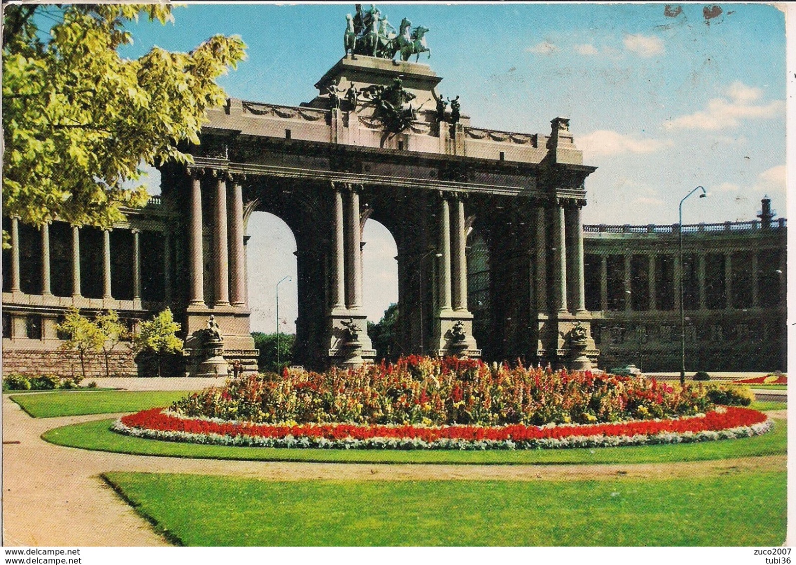 BRUXELLES - ARCADE CINQUANTENAIRE ,1980,TIMBRO POSTE TARGHETTA " DACHAU....................",BOLOGNA,ITALIA, - Lettres & Documents