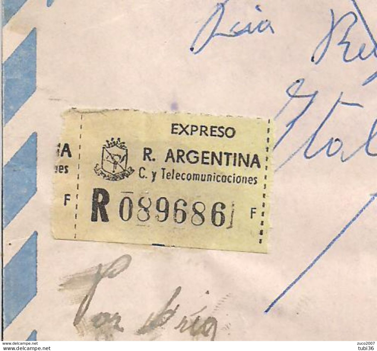 ARGENTINA- LETTERA VIA AEREA RACCOMANDATA ESPRESSO -  TIMBRO POSTE BUENOSAIRES, 1966 - REGGIO EMILIA - Storia Postale