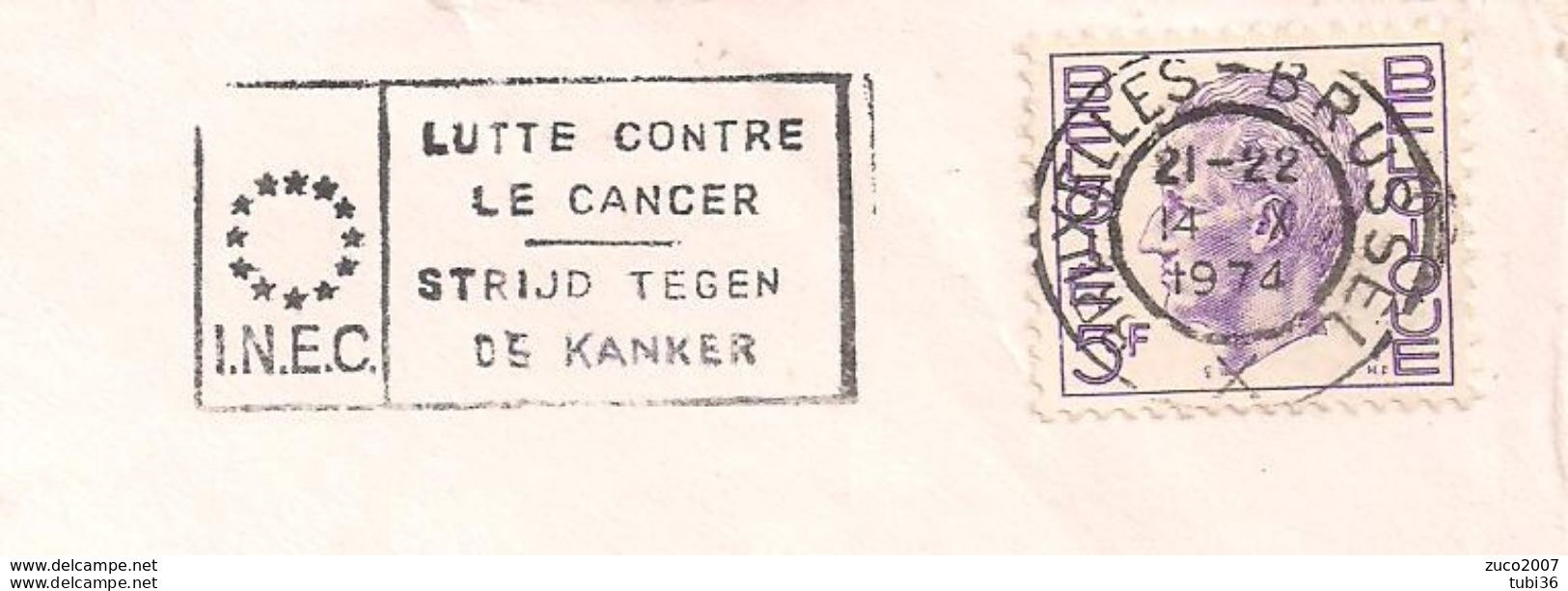 BRUSSEL - TIMBRO POSTE TARGHETTA "LE CANCER" 1974 - Flammes