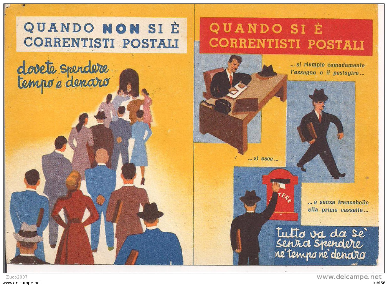 CONTI CORRENTI POSTALI-cartolina Pubblicitaria POSTE, 1952, RARA,FRANCOBOLLO E ANNULLO FIERA CAMPIONARIA MILANO,1952,BOR - Poste