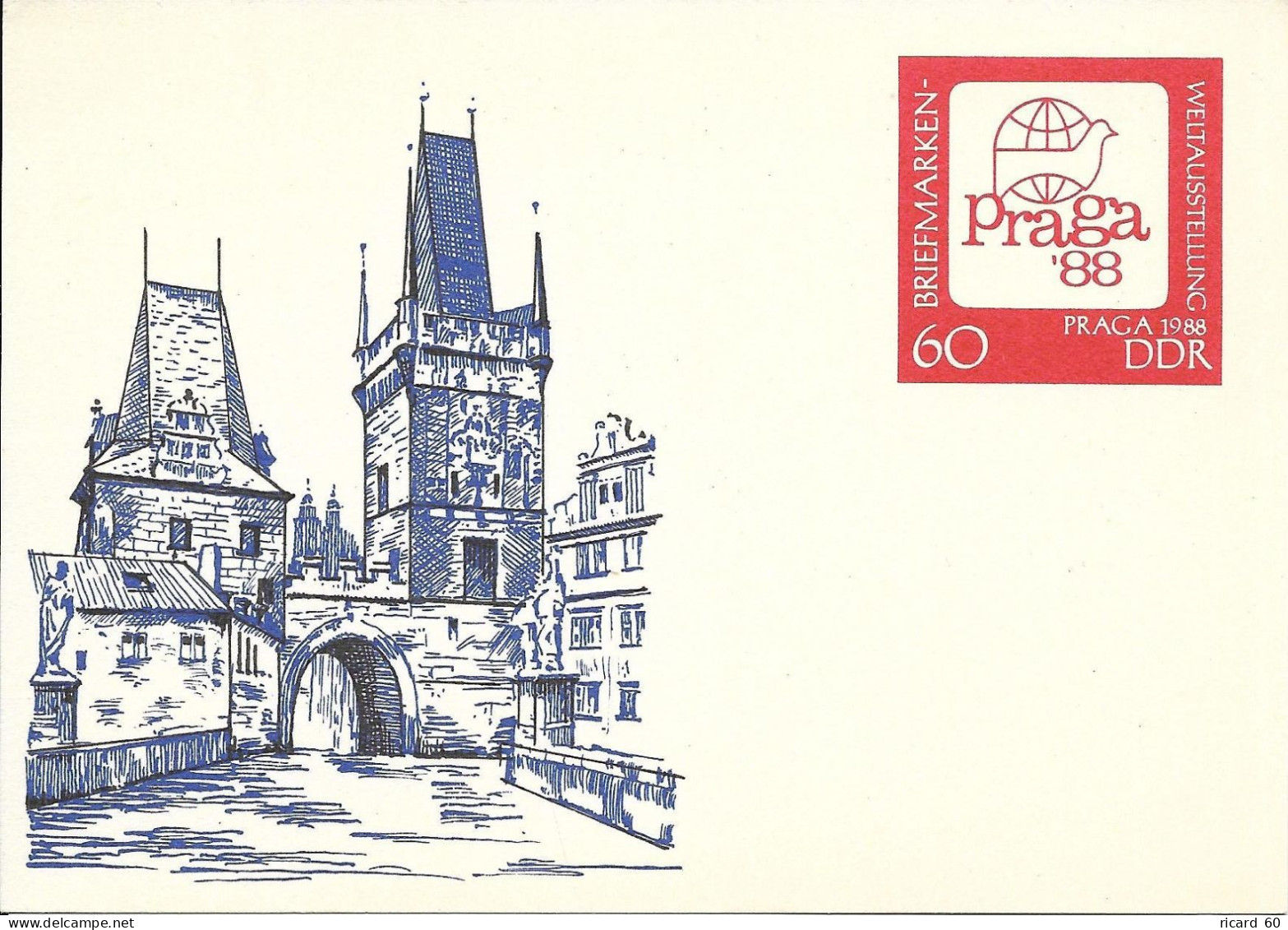 Entier Postal  Neuf DDR Praga 88, - Postcards - Mint