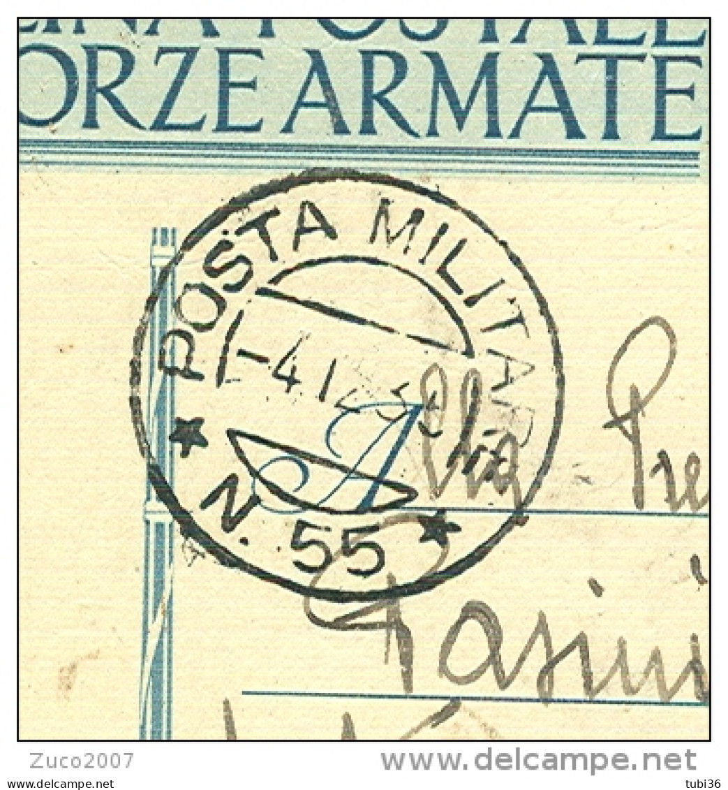 CARTOLINA POSTALE PER LE FORZE ARMATE,REGNO D'ITALIA, FRANCHIGIA,TIMBRO  P.M. 55,  AFRICA ORIENTALE, 1935 , ROMA - Afrique Orientale