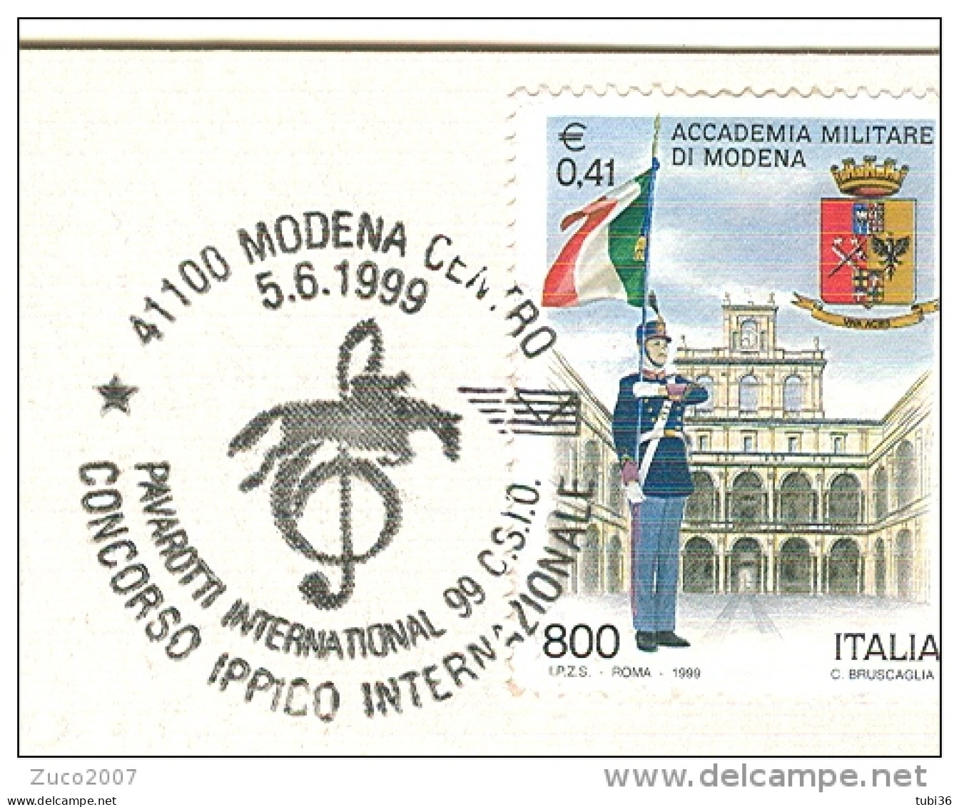 PAVAROTTI INTERNATIONAL 99, MODENA ANNULLO SPECIALE FIGURATO SU CARTOLINA DEDICATA, - Singers