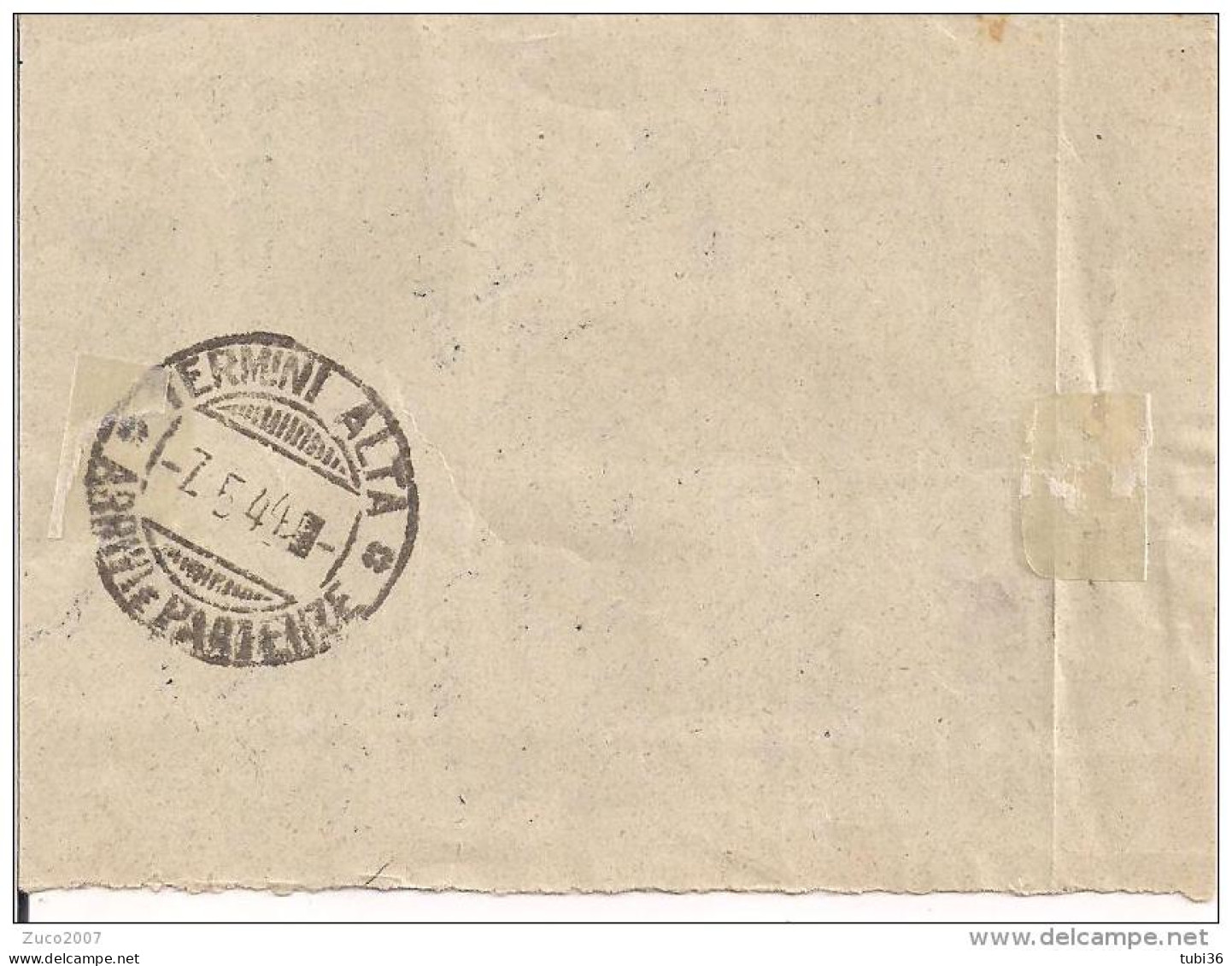 STORIA POSTALE, A.M.P. CENT.25, 1944, ISOLATO IN TARIFFA  RIDOTTA SINDACI, CASTELDACCIA - TERMINI, - Anglo-Amerik. Bez.: Naples