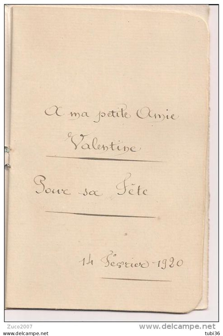 A MA PETITE AMIE VALENTINE,  POUR SA FETE , 14 FEVRIER 1920, PRIERE A SAINT VALENTIN, - Otros & Sin Clasificación