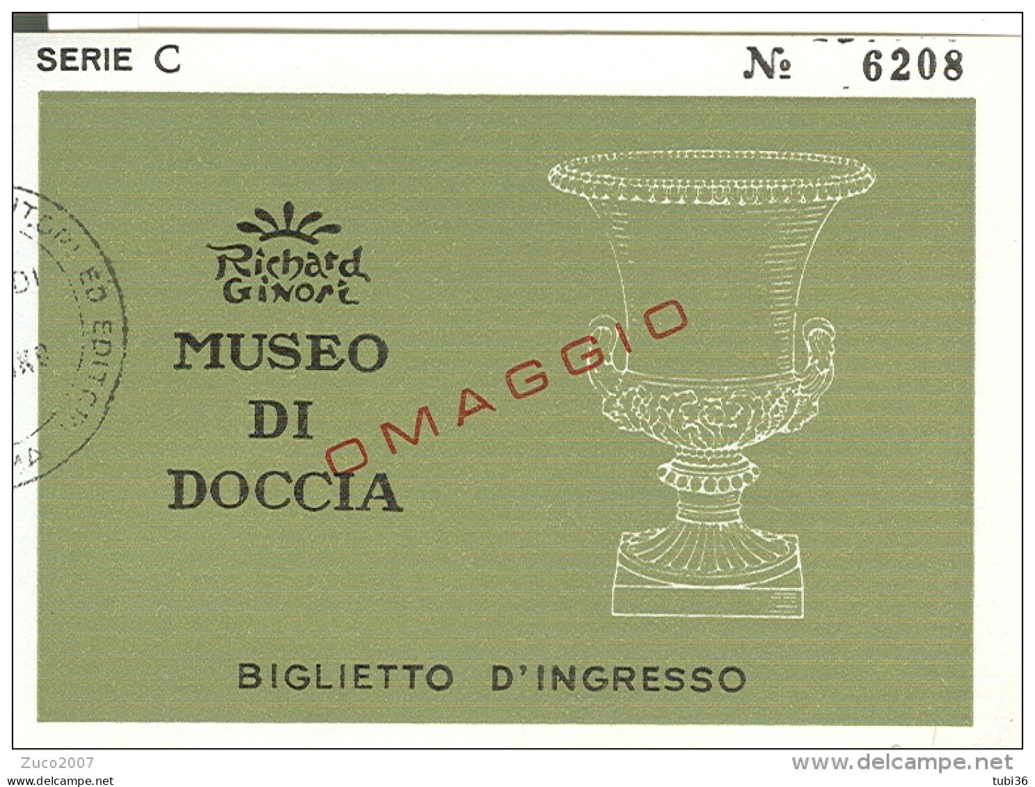SESTO FIORENTINO - MUSEO DELLE PORCELLANE DI DOCCIA, BIGLIETTO D'INGRESSO, - Tickets D'entrée