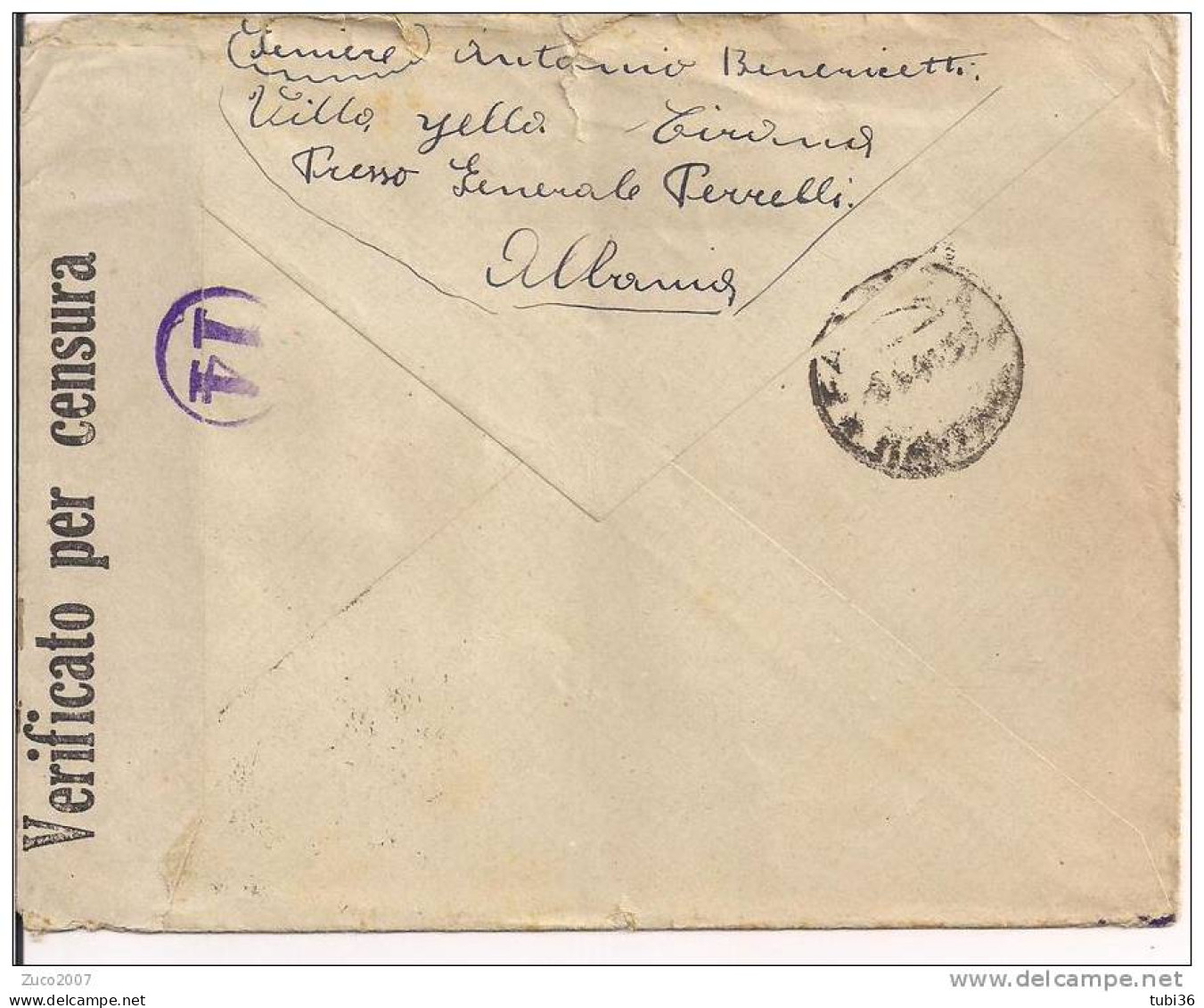 UFFICIO POSTA MILITARE 22, ALBANIA, LETTERA VIAGGIATA  5/5/1941 PER FAENZA  RAVENNA,  CENSURA RAVENNA, - Albania