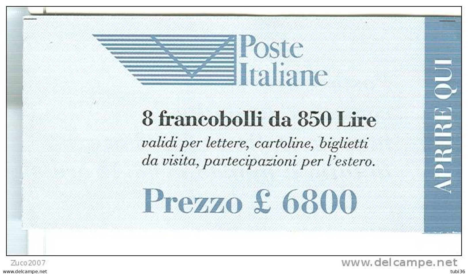 POSTE ITALIANE, 1995 Istituzione Dell'Ente Pubblico Economico Poste Italiane - 8 Valori Da Lire 850, ANNULLO 1° GIORNO, - Booklets