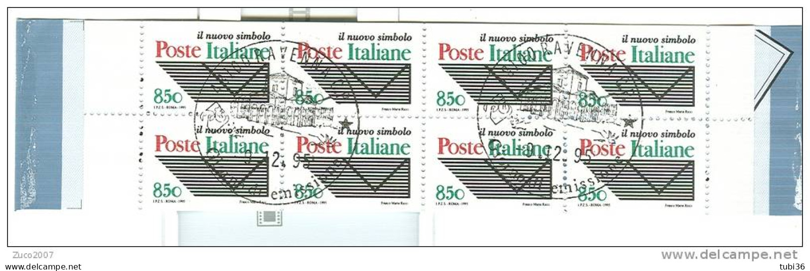 POSTE ITALIANE, 1995 Istituzione Dell'Ente Pubblico Economico Poste Italiane - 8 Valori Da Lire 850, ANNULLO 1° GIORNO, - Booklets