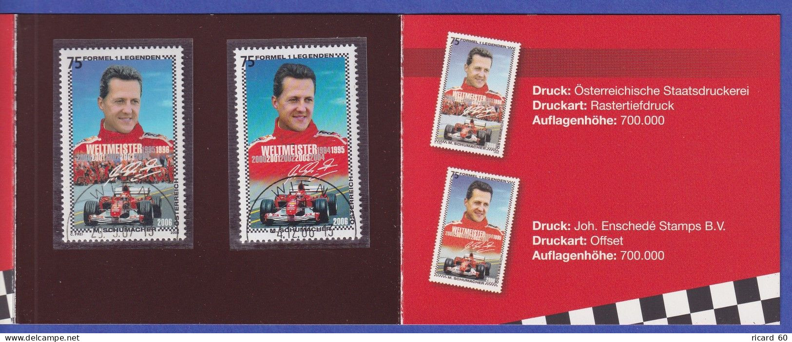 Autriche 2006, Carnet, Sport Automobile, Mickael Schumacher - Sonstige & Ohne Zuordnung