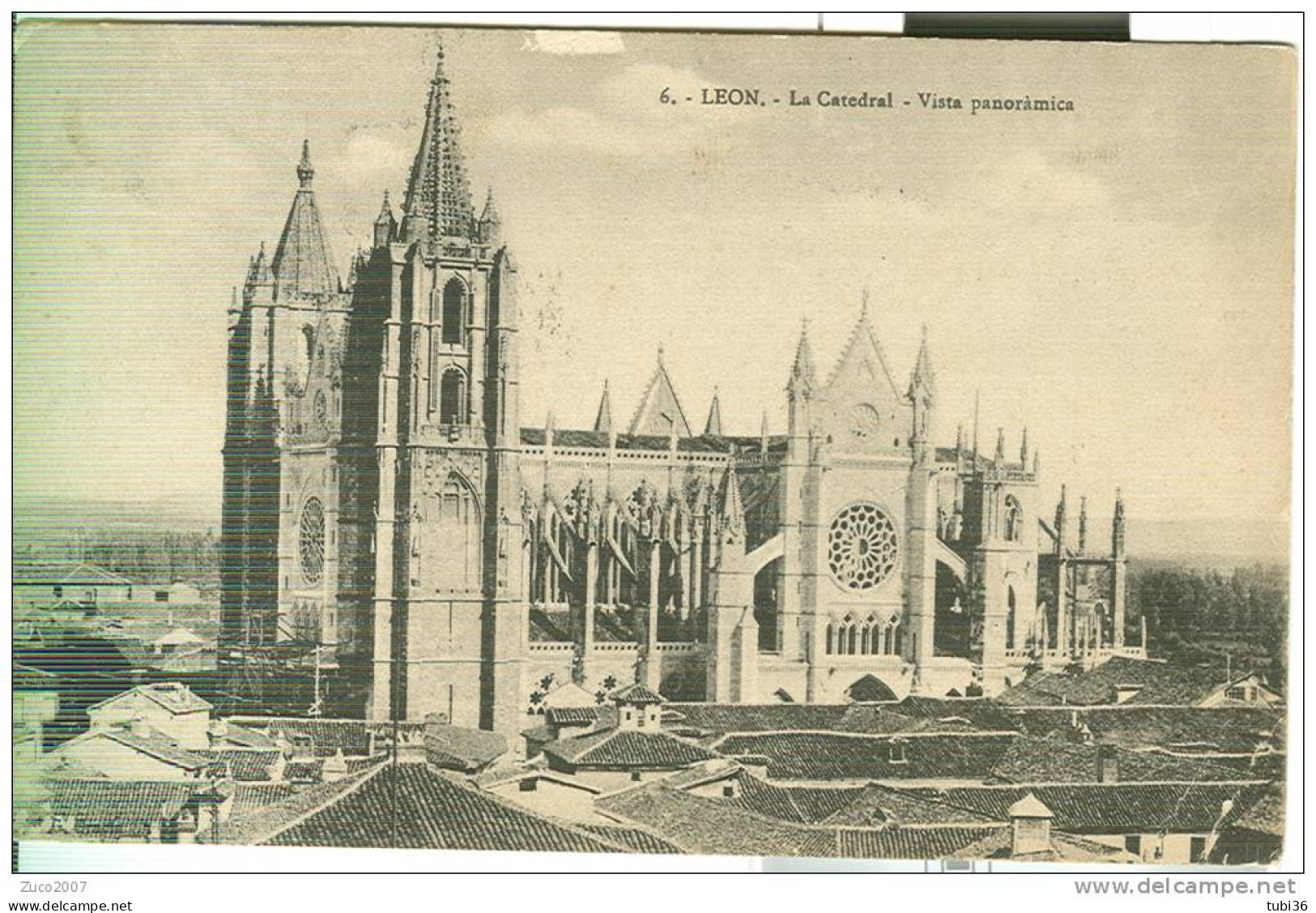 LEON, La Catedral, Postal, En Blanco Y Negro, A Partir De 1917, A Italia, El Pequeño Tamaño De 9 X14 - León