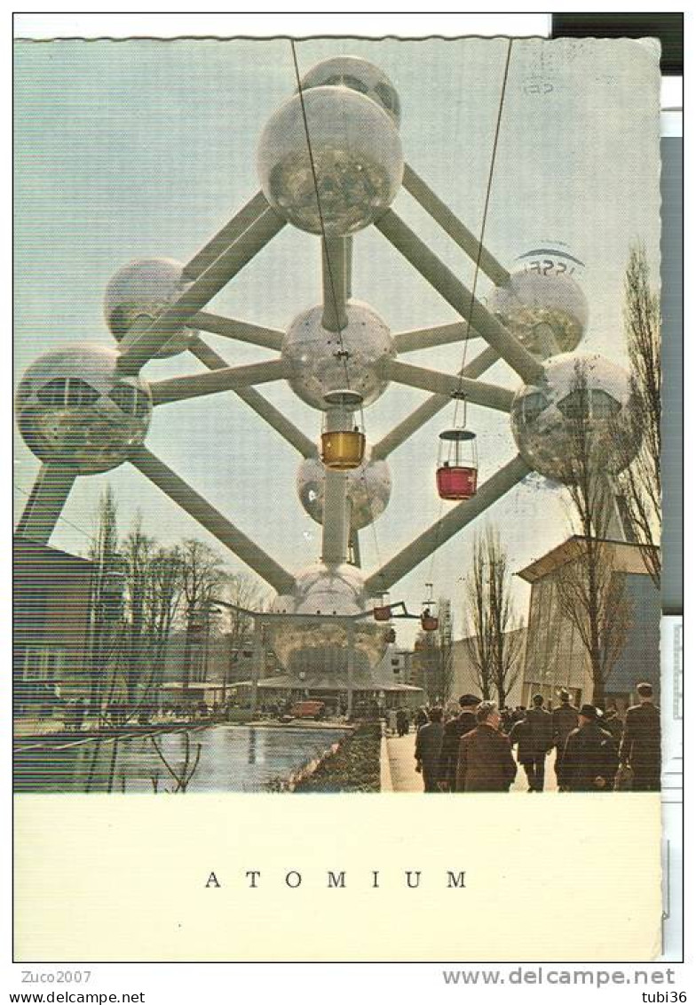 ATOMIUM, Carte Illustrée, COULEURS, 1966 Utilisées Pour L'Italie, Plaque De Tampon BRUXELLES, - Atom