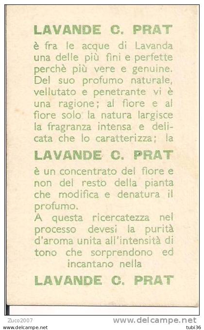 LAVANDE C. PRAT, ACQUA DI LAVANDA, PRESENTAZIONE , FORMATO  5 X 8 - Dames