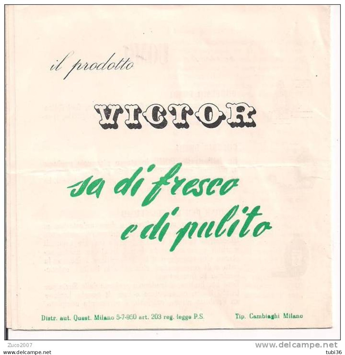 VICTOR, PROFUMI, MILANO, MINI FOLDER 4 FOGLI, PUBBLICAZIONE ANNI 50, - Heer