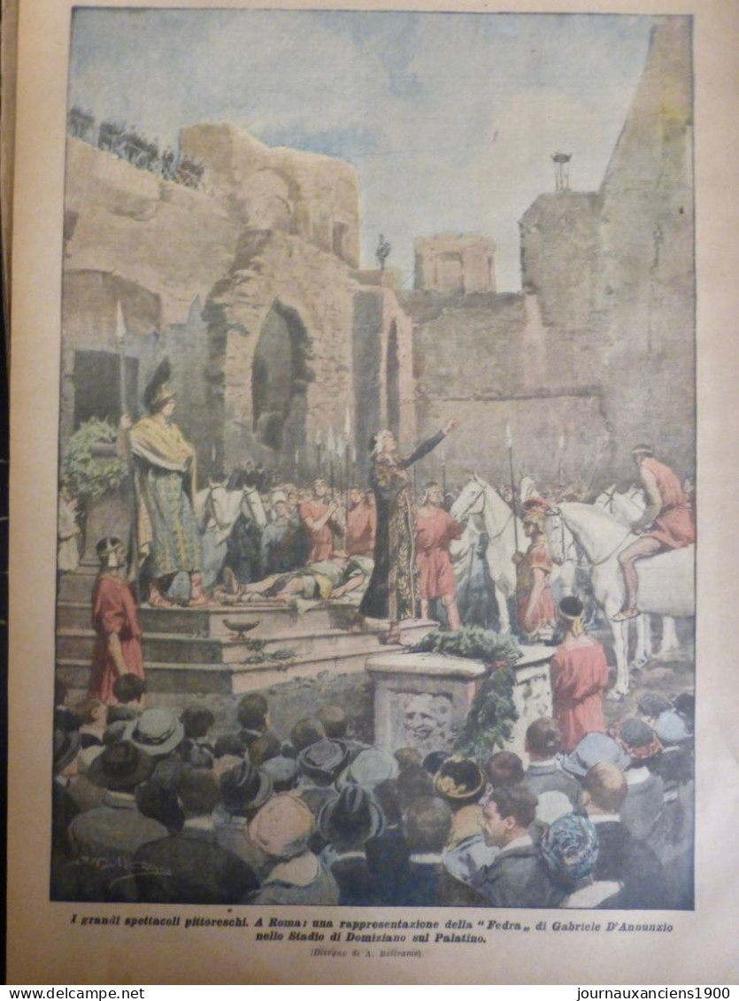 1922 ROME RUINES FORUM ROMAIN THEATRE FEDRA GABRIELE ANNUNZIO 1 JOURNAL ANCIEN - Sin Clasificación