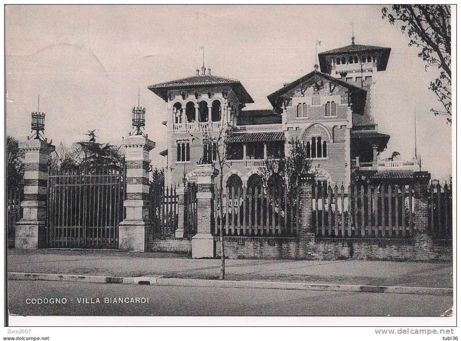 CODOGNO, VILLA BIANCARDI, B/N VIAGGIATA  1951, TIMBRO POSTE  CODOGNO, MILANO - Lodi