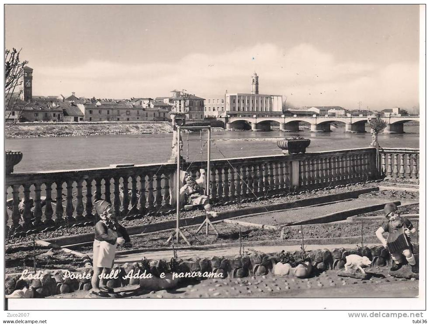 LODI, PONTE ADDA , PANORAMA, B/N VIAGGIATA  1959, TIMBRO POSTE LODI , MILANO - Lodi