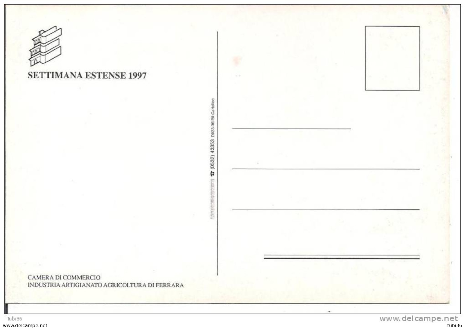 XIV SETTIMANA ESTENSE - 1997 - 33` PREMIO ESTENSE -CAMERA DI COMMERCIO INDUSTRIA E AGRICOLTURA  - FERRARA - Demonstrationen