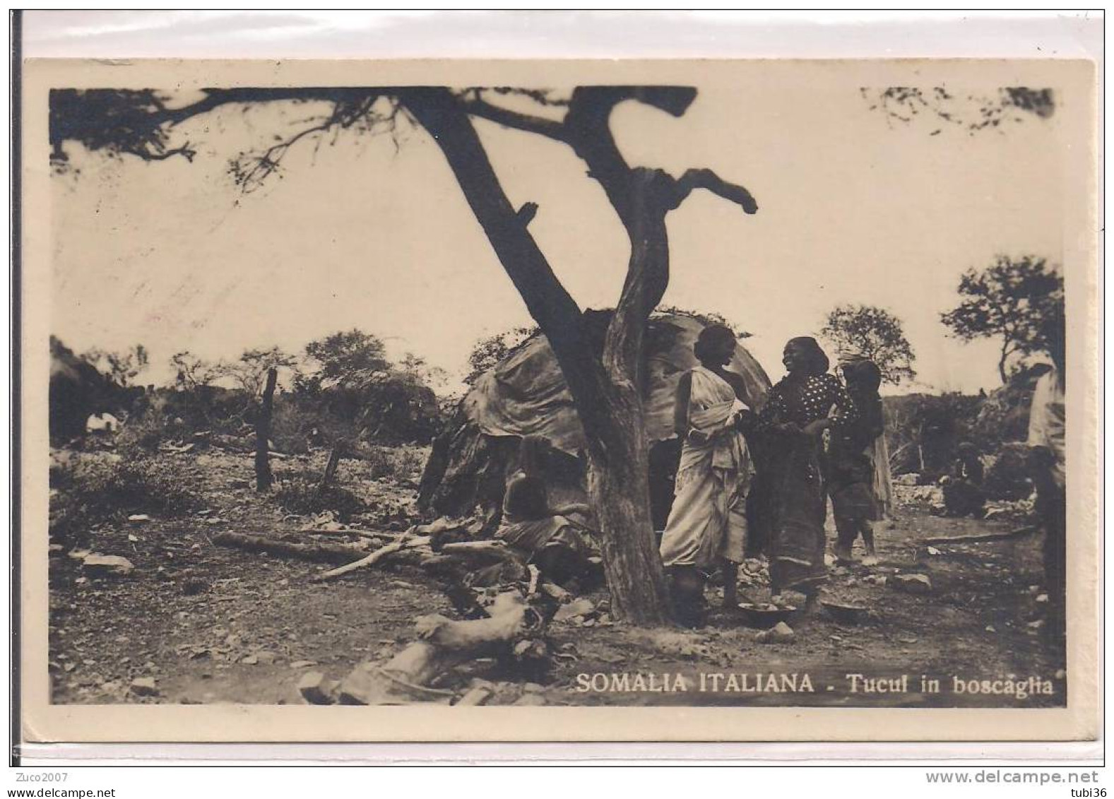 SOMALIA  ITALIANA - TUCUL  IN BOSCAGLIA  - B/N VIAGGIATA  2/11/1930 - TIMBRO POSTE MOGADISCIO - Somalie