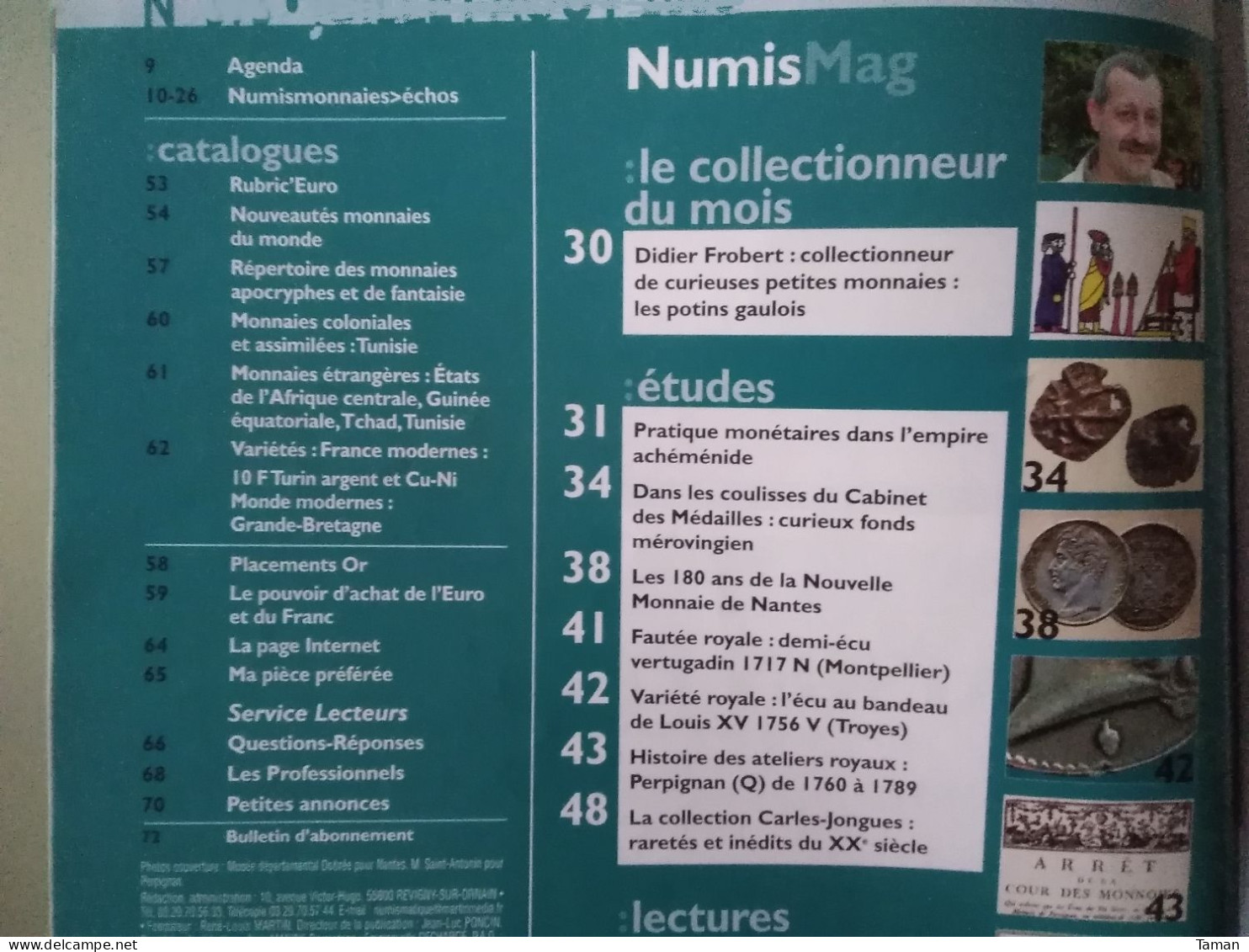 Numismatique & Change - Potins Gaulois - L'empire Achéménide - Mérovingien - Nantes - Perpignan Atelier Q - Französisch