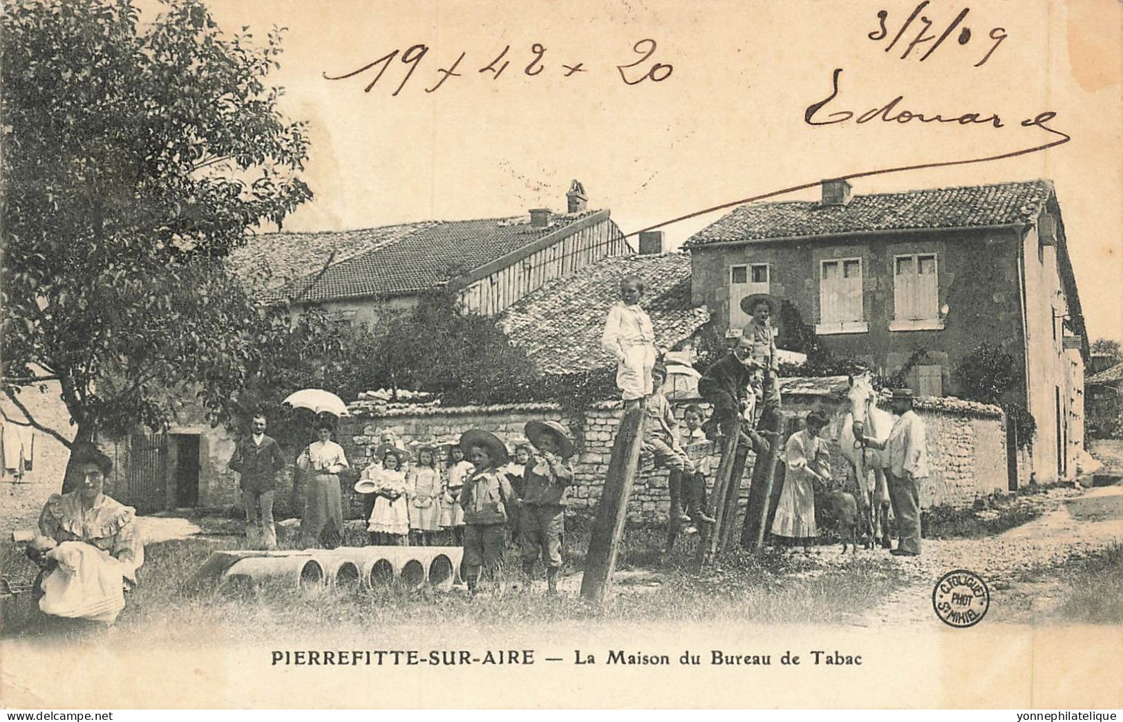 55 - MEUSE - PIERREFITTE-SUR-AIRE - La Maison Du Bureau De Tabac - Très Belle Animation, Circulée 1909 - 10294 - Pierrefitte Sur Aire