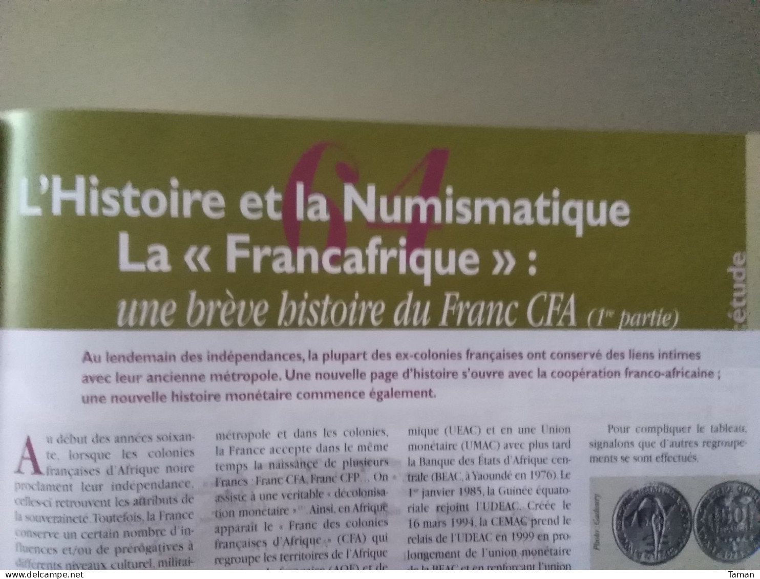 Numismatique & change - Rome Auguste - Perpignan Atelier Q - Franc CFA - Les billets de confiance