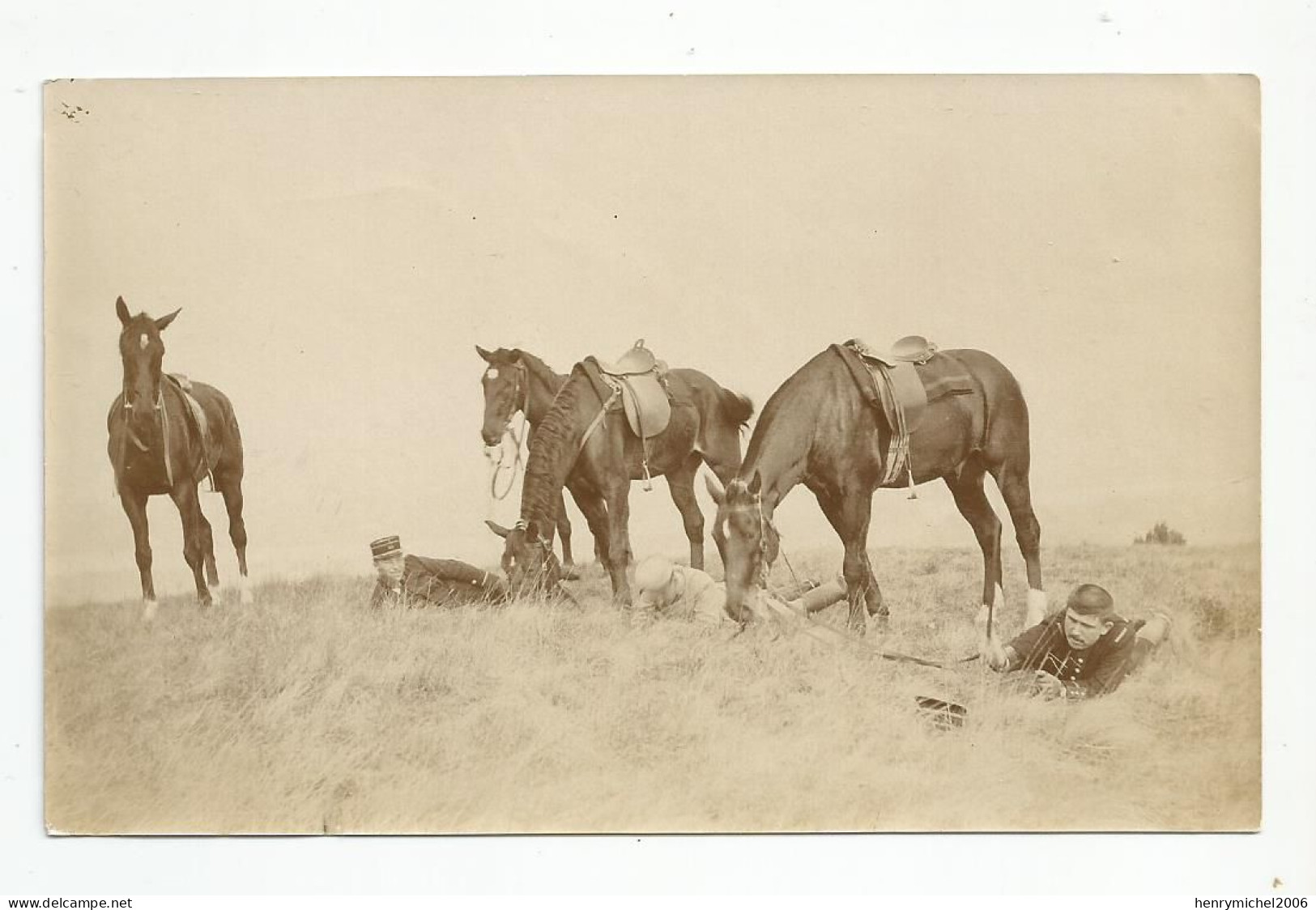 Photographie Militaires A Cheval Reconnaissance Guerre  Marne 1914 Photo 13x8 Cm Env - Krieg, Militär