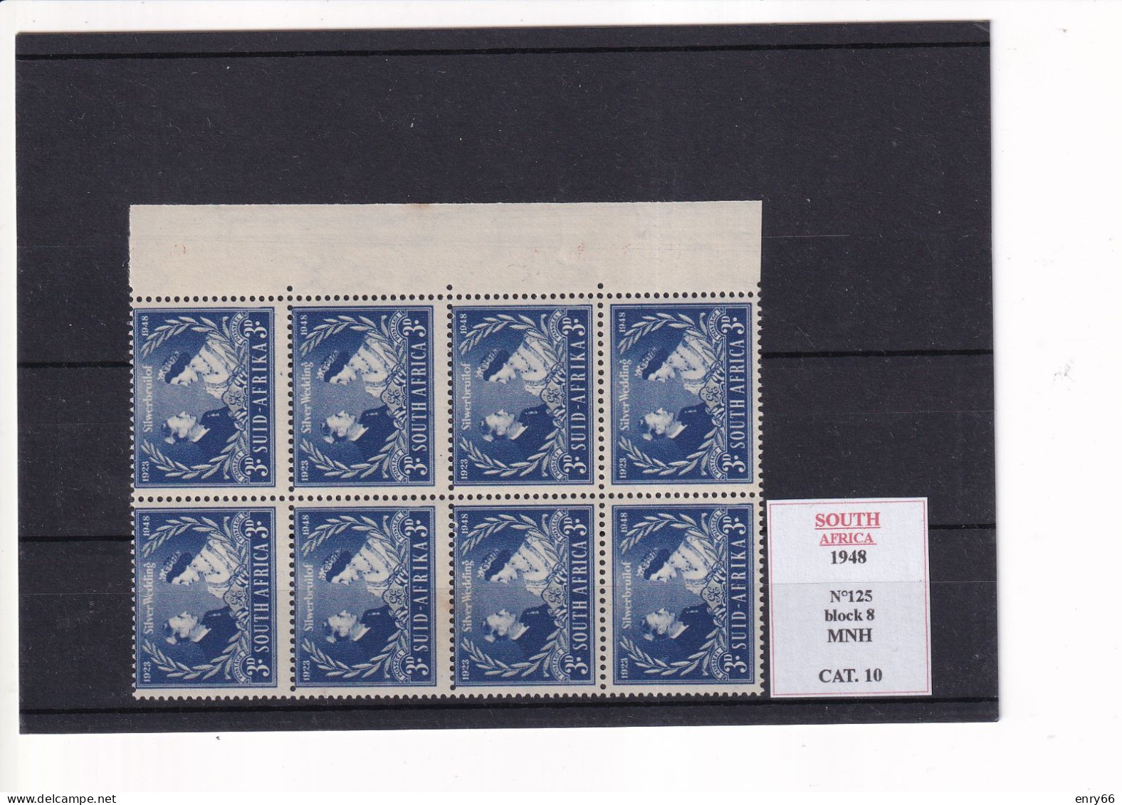 SOUTH AFRIKA 1948 N°125 BLOCCO DI 8 MNH - Unused Stamps