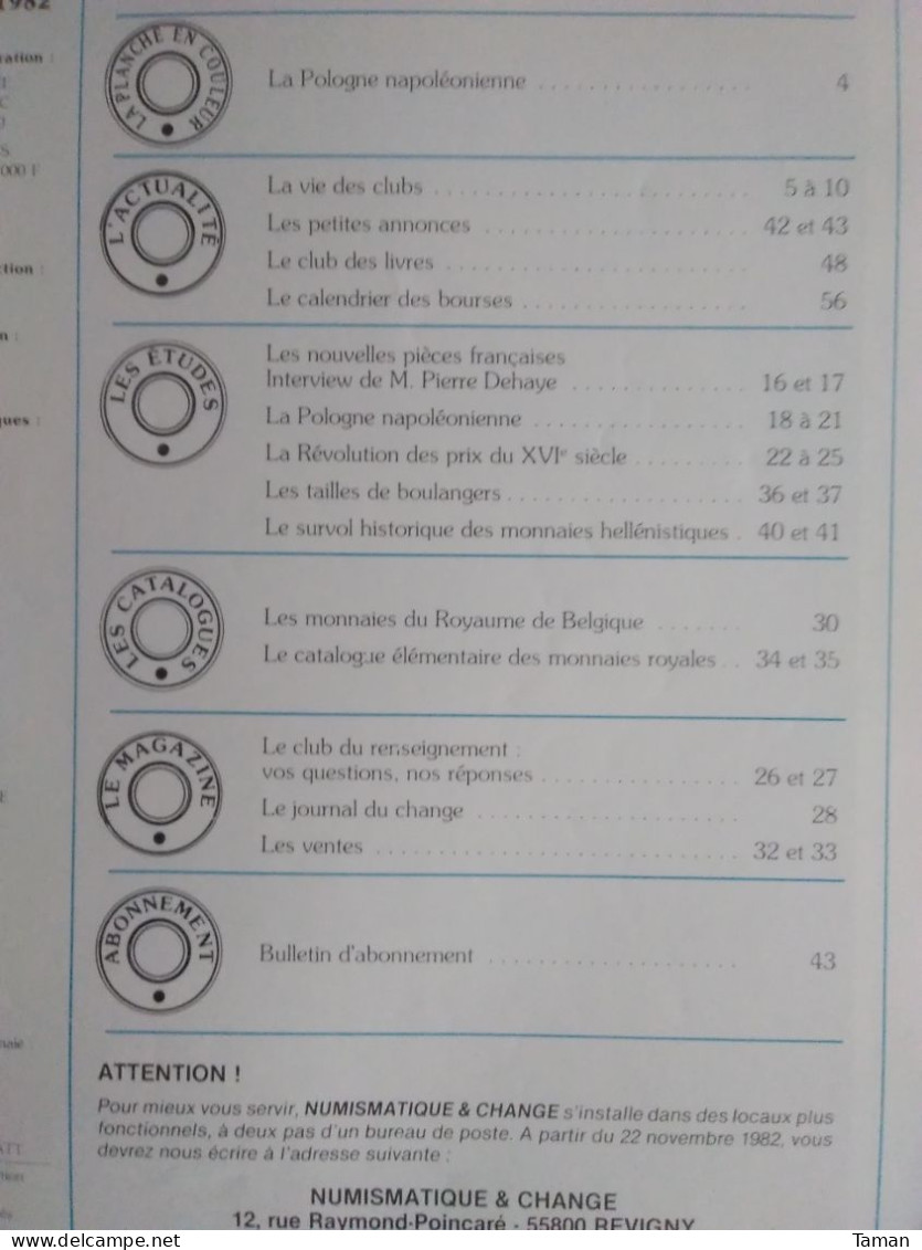 Numismatique & Change - Pologne - 10 Et 100 F 1982 - Les Tailles Des Boulangers - Henri III - Französisch