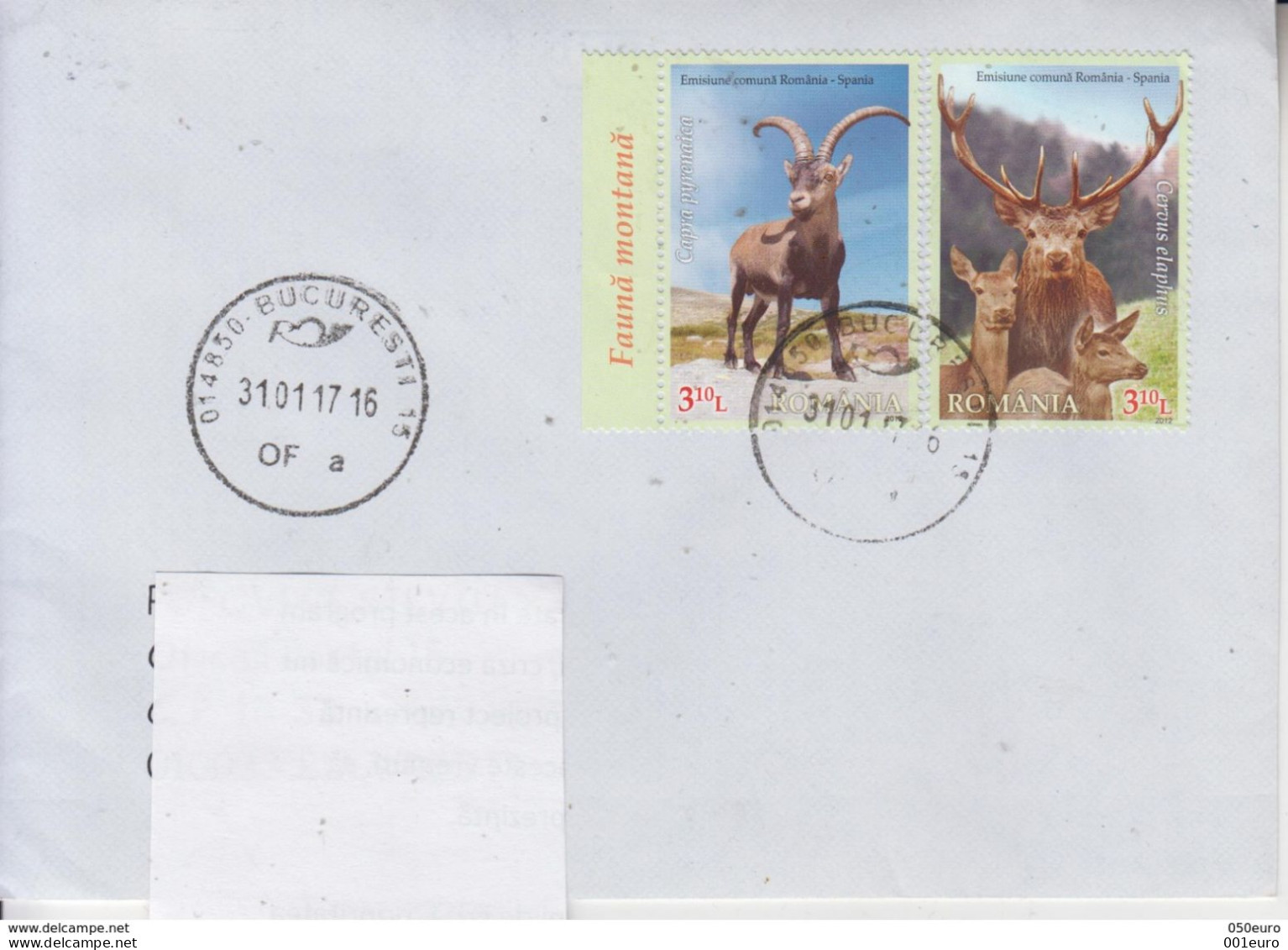 ROMANIA: JOINT ISSUE WITH SPAIN - MOUNTAIN FAUNA 2 Stamps On Cover Circulated #427862544 - Registered Shipping! - Covers & Documents