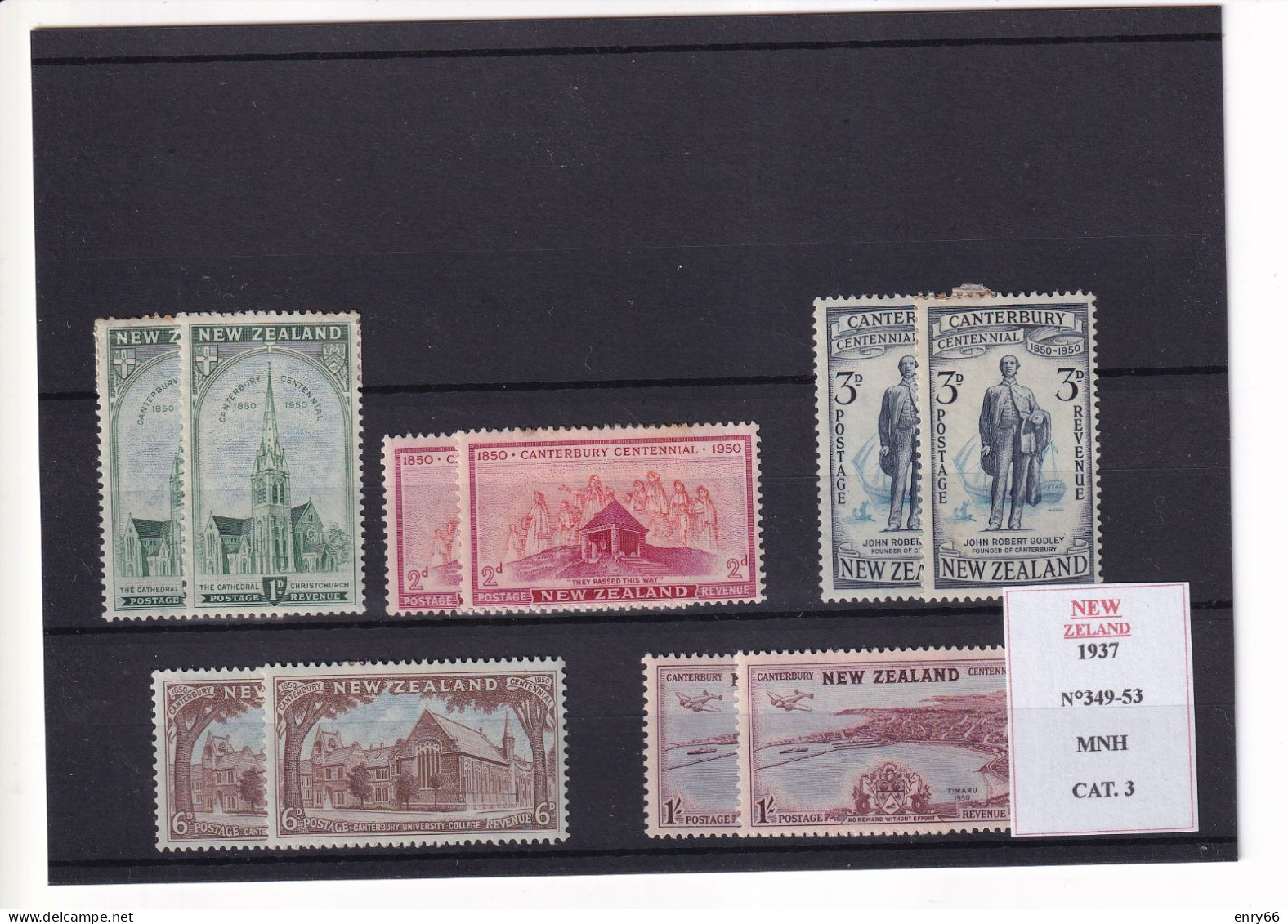 NEW ZELAND 1937 N°349-353 MNH - Unused Stamps