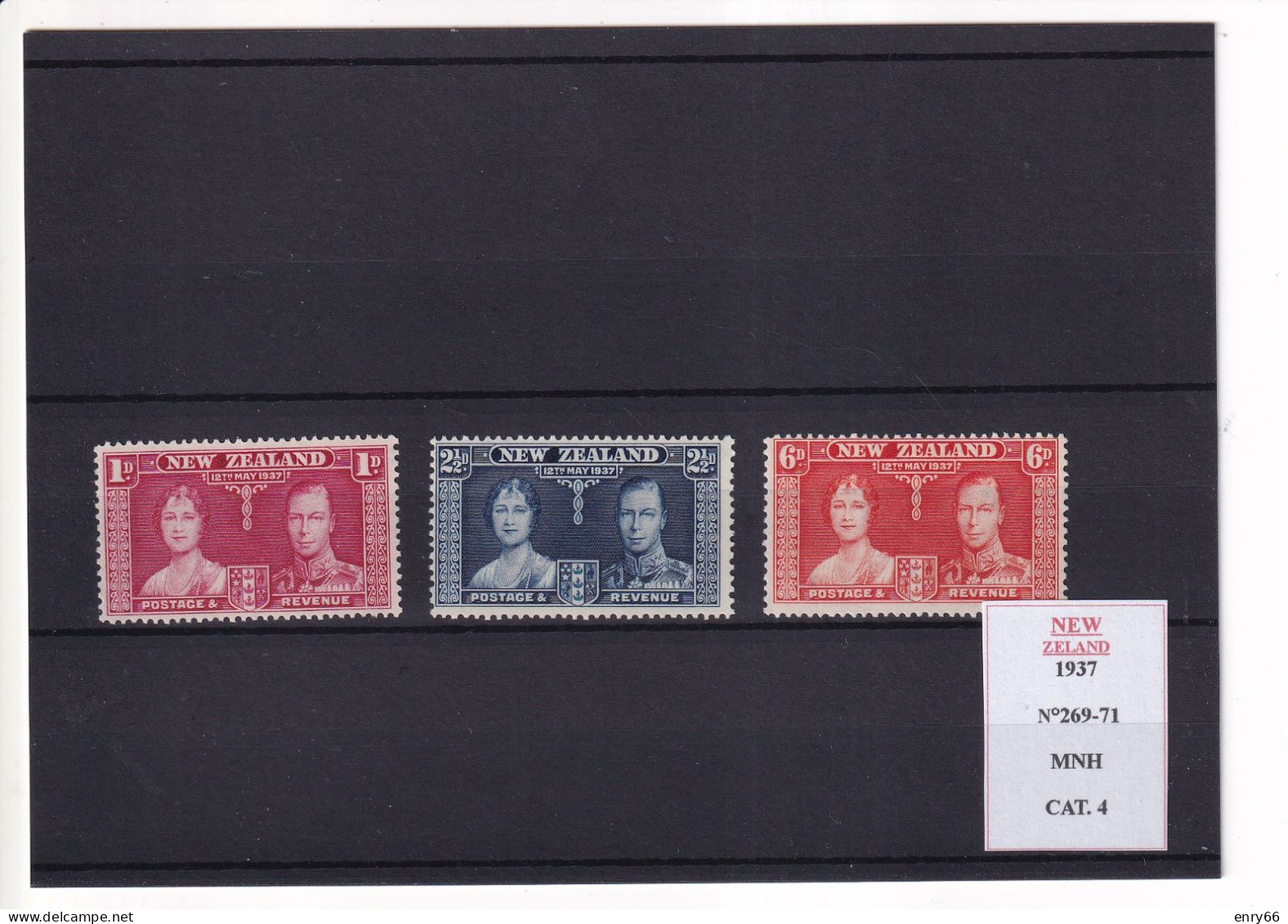 NEW ZELAND 1937 N°269-71 MNH - Nuovi