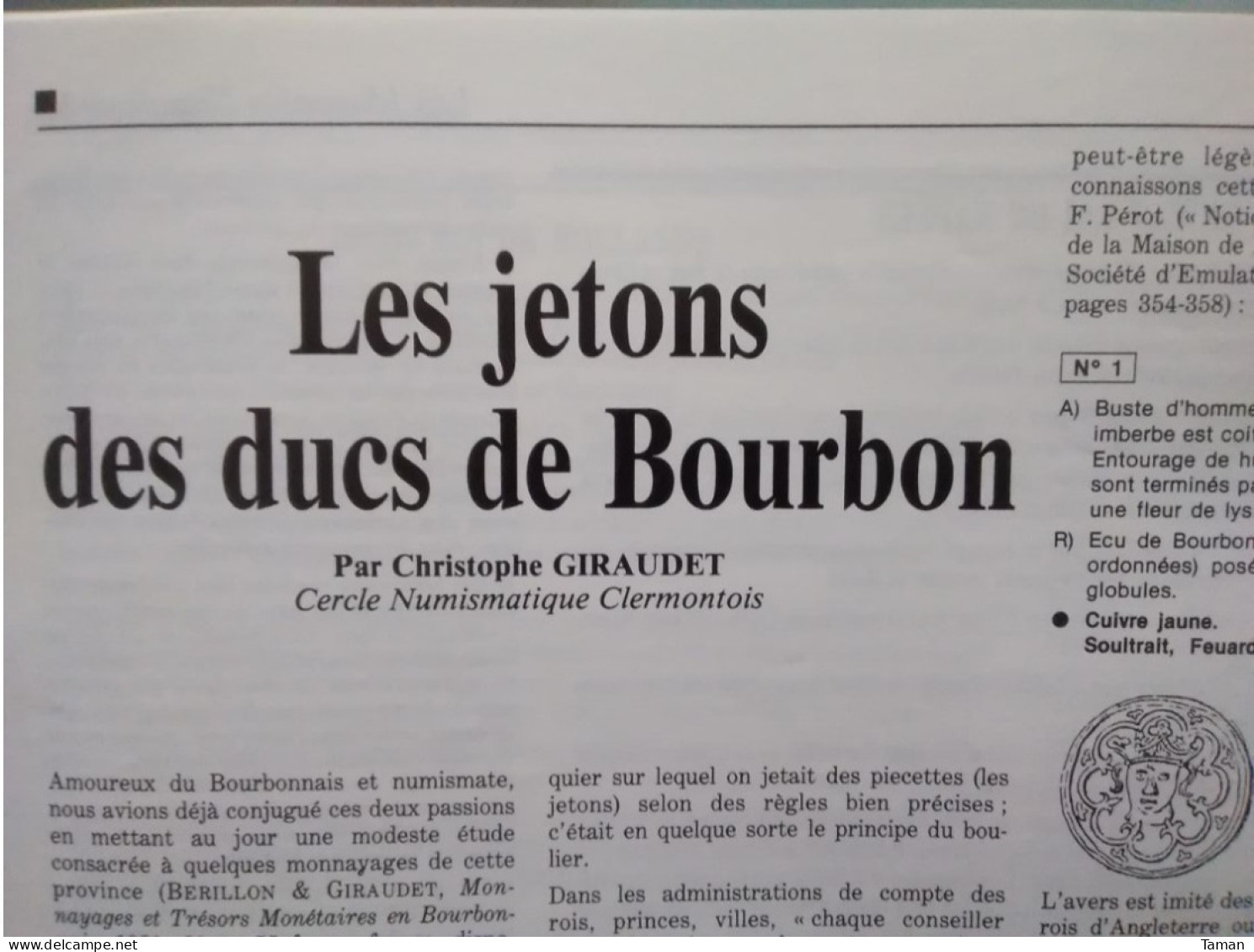 Numismatique & Change - Les Jetons Des Ducs De Bourbon - Héraldisme Napoléonides - Maestricht - French