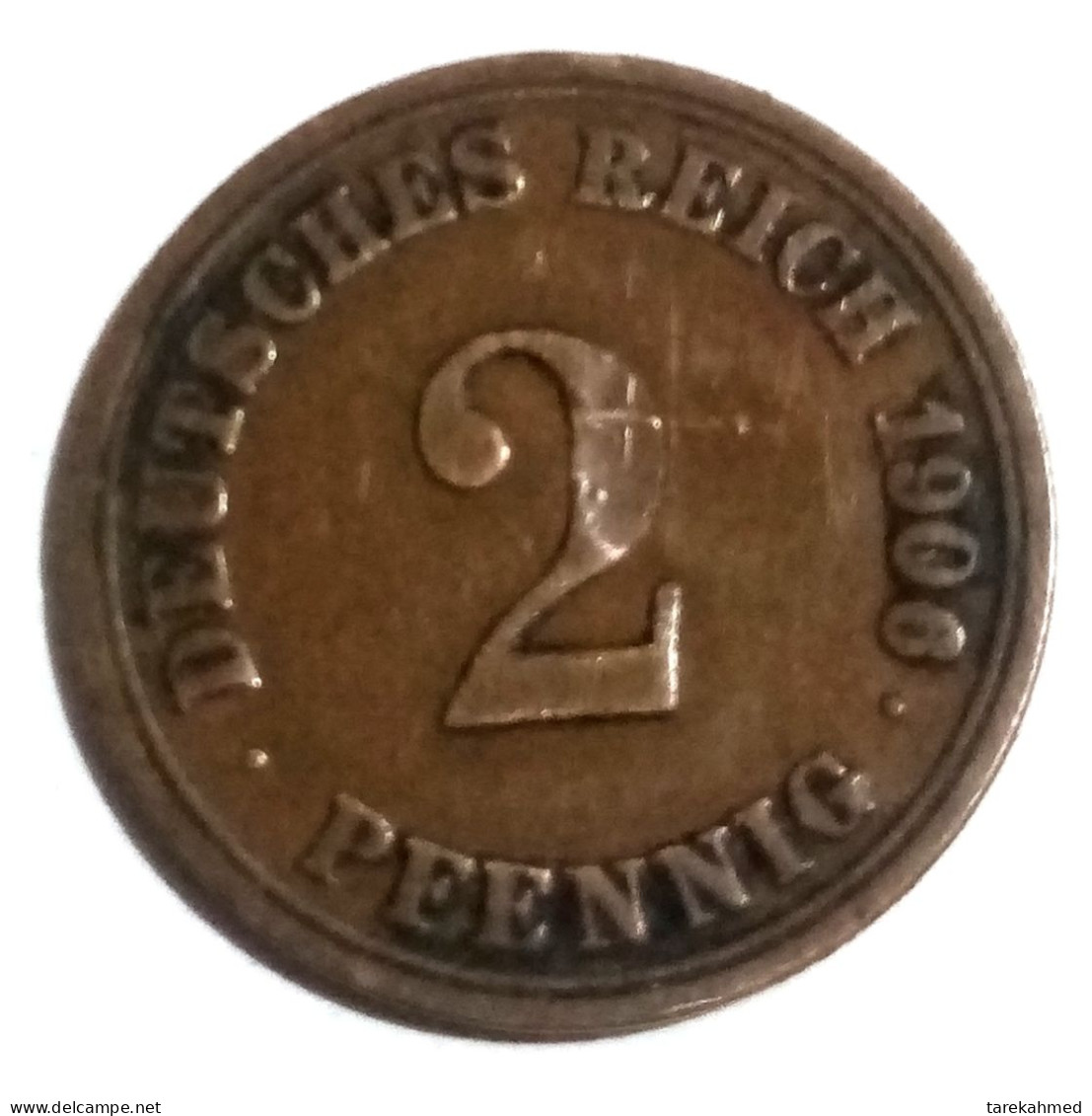 Germany Empire, ERROR Minting 2 Pfennig As Shown, 1906 A. Berlin, AUNC, Homaa - 2 Pfennig