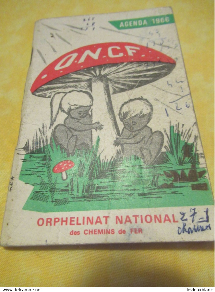 Petit Agenda  Ancien/Usagé/ORPHELINAT NATIONAL/Fédération Nationale Des Chemins De Fer/ Etienne LOCHON/ 1966   CAL529 - Tamaño Pequeño : 1961-70