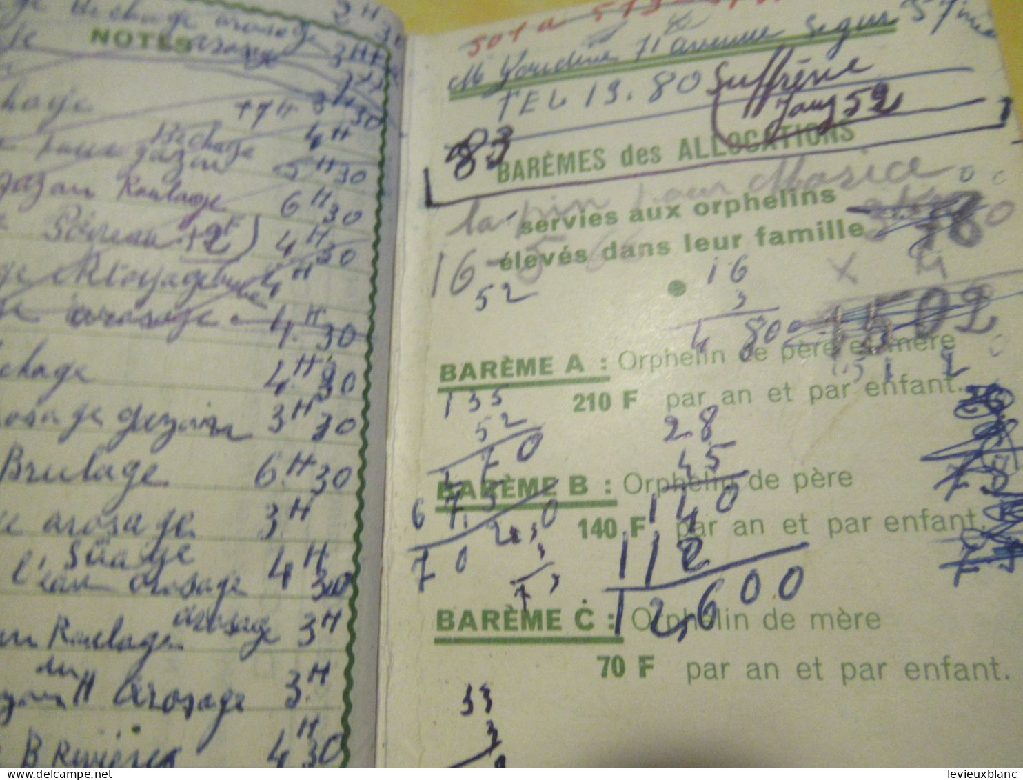 Petit Agenda  ancien/Usagé/ORPHELINAT NATIONAL/Fédération Nationale des Chemins de Fer/ Etienne LOCHON/ 1966   CAL529