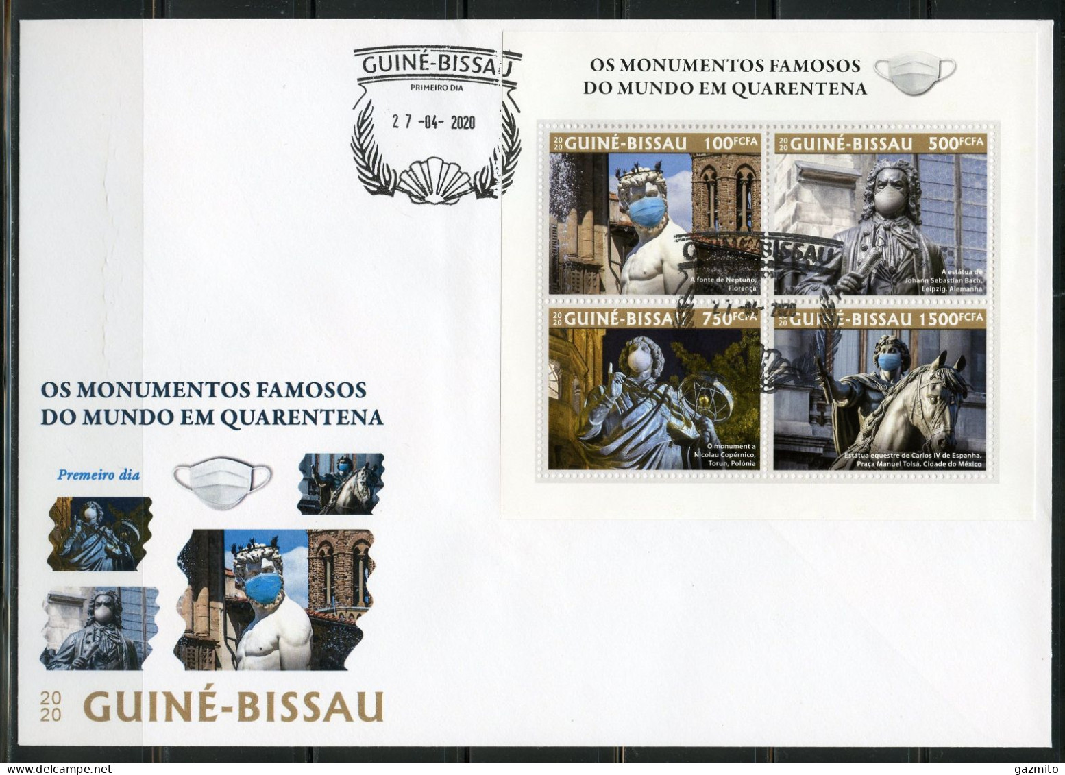 Guinea Bissau 2020, Against Covid, Monument, 4val In BF In FDC - Erste Hilfe