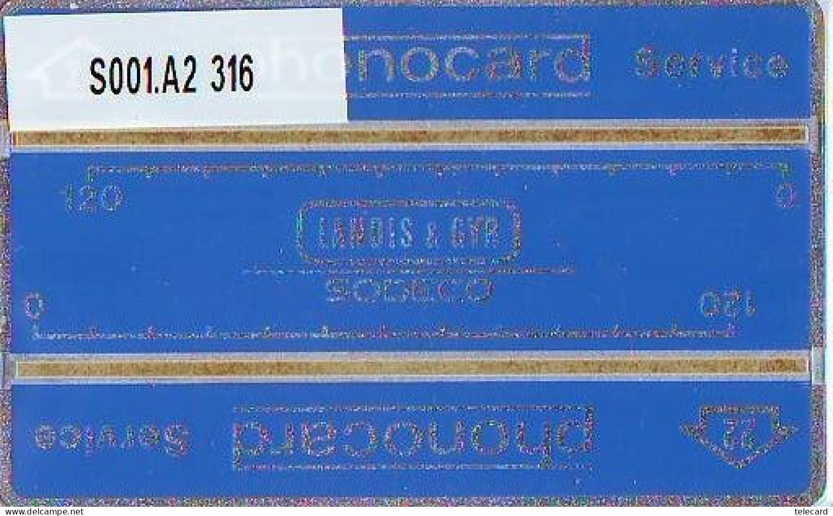 RRRR * RARE * NEDERLAND LANDIS&GYR * SODECO * SERVICE CARD NR S001.A2  316  "22"  2mm ONGEBRUIKT *  MINT - [4] Test & Servicios