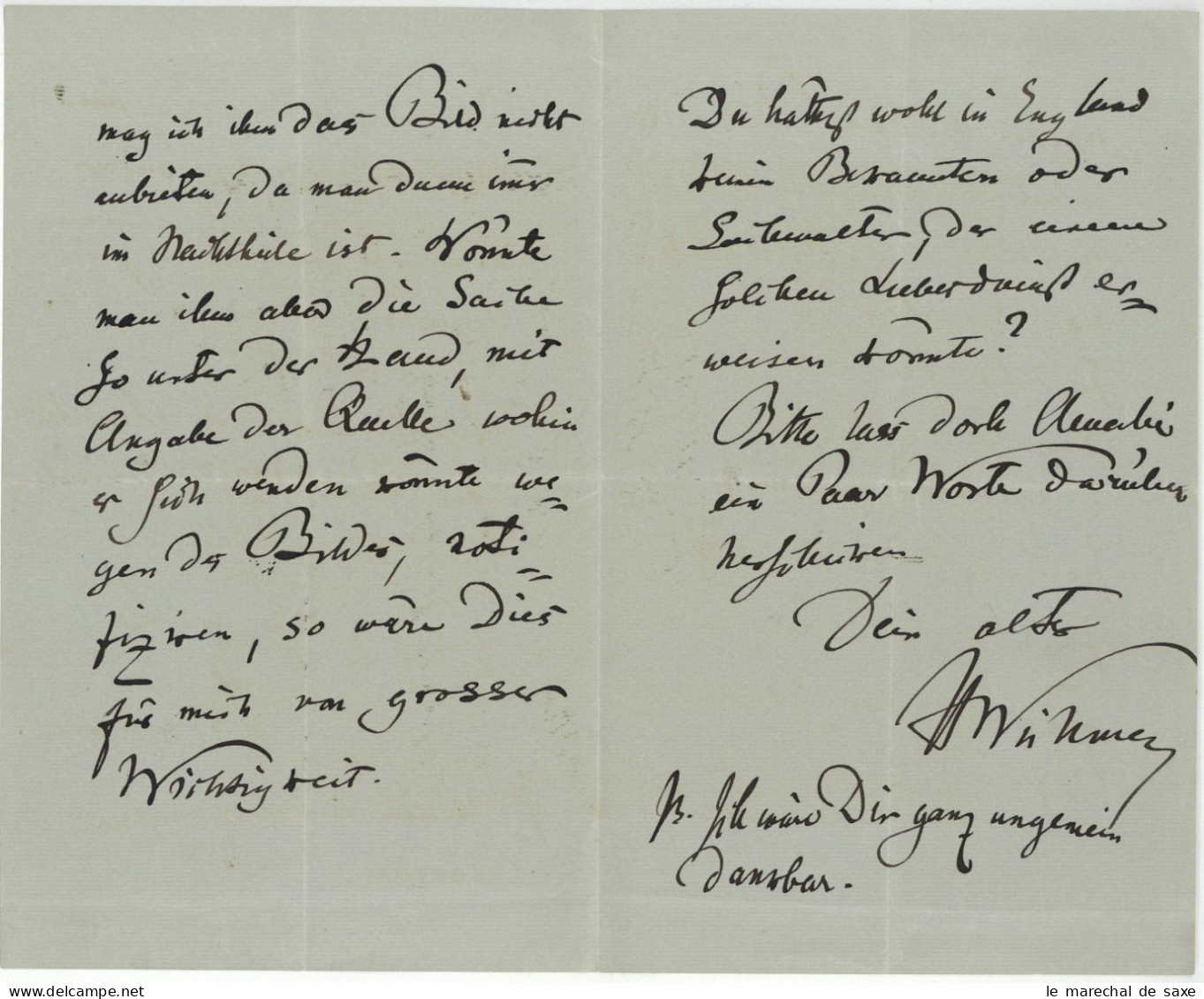 Hermann Wichmann (1823-1905) Deutscher Komponist U. Schriftsteller Autograph Jenny Lind - Schriftsteller