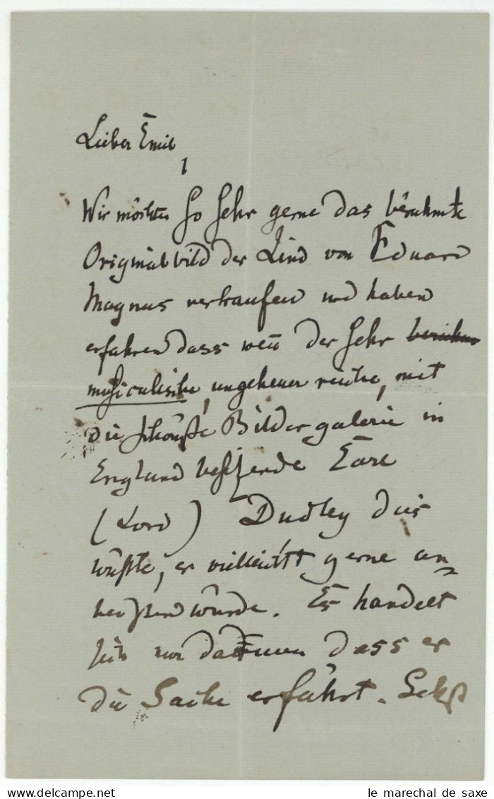 Hermann Wichmann (1823-1905) Deutscher Komponist U. Schriftsteller Autograph Jenny Lind - Escritores