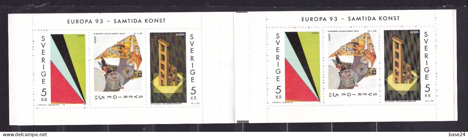 1993 Svezia Sweden EUROPA CEPT EUROPE Libretto MNH** Arte Contemporanea, Contemporary Art Booklet - 1993