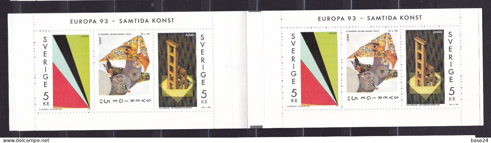 1993 Svezia Sweden EUROPA CEPT EUROPE Libretto MNH** Arte Contemporanea, Contemporary Art Booklet - 1993