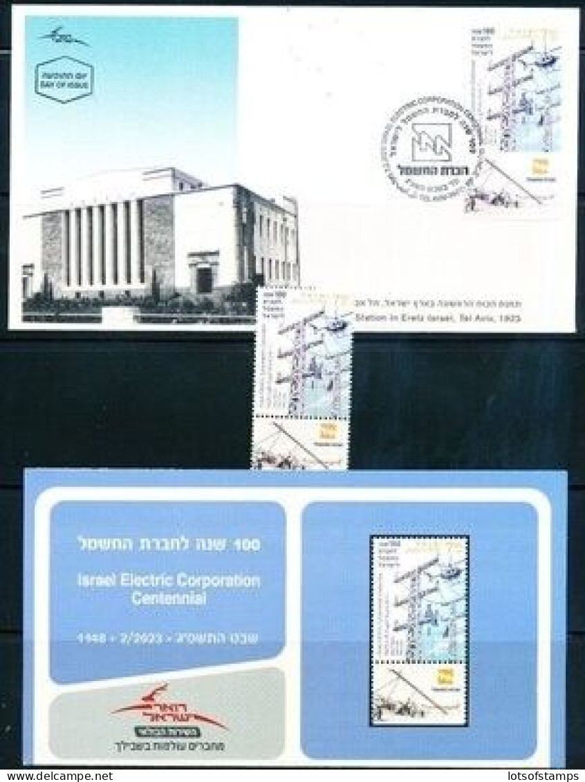 ISRAEL 2023 ISRAEL ELECTRIC CORPORATION CENTENNIAL STAMP MNH + FDC + BULITEEN - Neufs